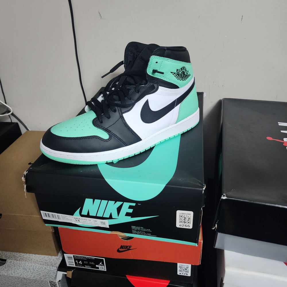 Nike Air Jordan 1 High Top Sneakers - Black, White, Mint